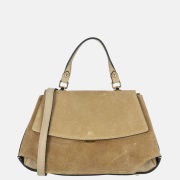 Charm London overslag handtas suede lichttaupe