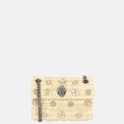 Kurt Geiger kensington schoudertas raffia mini beige