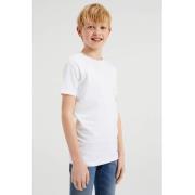 WE Fashion T-shirt - set van 2 wit Jongens Stretchkatoen Ronde hals Ef...