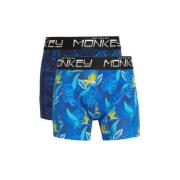Me & My Monkey boxershort - set van 2 kobalt Blauw Jongens Stretchkato...