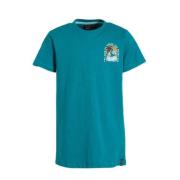 29FT T-shirt met printopdruk petrol Blauw Meisjes Katoen Ronde hals Pr...