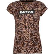 Raizzed T-shirt met zebraprint bruin/zwart Meisjes Katoen Ronde hals Z...