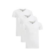 WE Fashion T-shirt - set van 3 wit Jongens Stretchkatoen V-hals Effen ...
