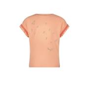 NONO T-shirt Kanai met printopdruk perzik Oranje Meisjes Stretchkatoen...