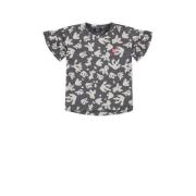 Babyface T-shirt met all over print grijs/wit Meisjes Katoen Ronde hal...