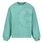 Wildfish sweater met printopdruk mintgroen Printopdruk - 104
