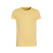 anytime basic T-shirt geel Jongens Katoen Ronde hals Effen - 122/128
