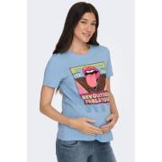 ONLY MATERNITY zwangerschapsshirt OLMJEN met backprint blauw T-shirt D...