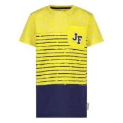 Jake Fischer T-shirt geel/donkerblauw Jongens Katoen Ronde hals Meerkl...