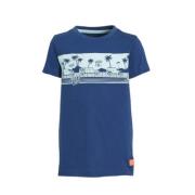 Orange Stars T-shirt Mauk met printopdruk blauw Jongens Katoen Ronde h...