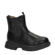 Nelson Kids chelsea boots met panterprint zwart Meisjes Imitatieleer P...