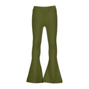 Raizzed high waist flared broek Melis groen Meisjes Katoen Effen - 152