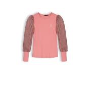 NONO longsleeve Kisja roze Meisjes Polyester Ronde hals Effen - 116