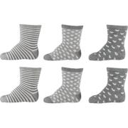 Apollo sokken - set van 6 grijs/wit Multi Meisjes Katoen All over prin...