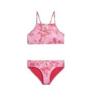 Calvin Klein tie-dye crop bikini roze Meisjes Gerecycled polyamide Tie...