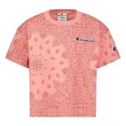 Champion T-shirt met all over print roze Meisjes Katoen Ronde hals All...