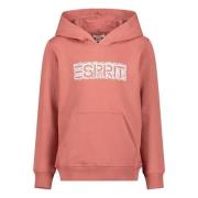 ESPRIT hoodie met logo zalmroze Sweater Meisjes Katoen Capuchon Logo -...