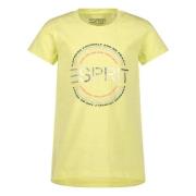 ESPRIT T-shirt met logo geel Meisjes Katoen Ronde hals Logo - 128