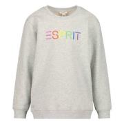 ESPRIT sweater met logo grijs melange Logo - 98 | Sweater van ESPRIT