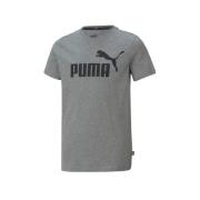 Puma T-shirt grijs/zwart Jongens Katoen Ronde hals Logo - 104