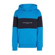 Tommy Hilfiger hoodie ESSENTIAL COLORBLOCK aquablauw/zwart Sweater Mee...
