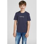 JACK & JONES JUNIOR T-shirt JORWORLDWIDE donkerblauw Jongens Katoen Ro...