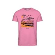 JACK & JONES JUNIOR T-shirt JORBOOSTER met printopdruk roze Jongens St...