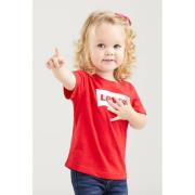 Levi's Kids T-shirt Batwing met logo rood Jongens/Meisjes Katoen Ronde...