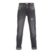 Vingino regular fit jeans Danny black vintage Blauw Jongens Stretchden...