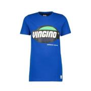 Vingino T-shirt met logo kobaltblauw Jongens Katoen Ronde hals Logo - ...