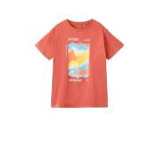 NAME IT KIDS T-shirt NKMDIMON met printopdruk koraal Oranje Jongens St...