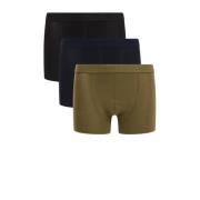 WE Fashion boxershort - set van 3 zwart/blauw/groen Jongens Stretchkat...