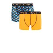 WE Fashion Blue Ridge boxershort - set van 2 blauw/oranje Jongens Stre...