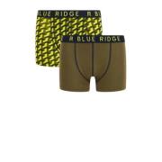WE Fashion Blue Ridge boxershort - set van 2 geel/bruin Groen Jongens ...
