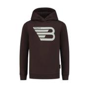 Ballin hoodie met printopdruk donkerbruin Sweater Printopdruk - 152