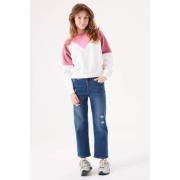 Garcia sweater wit/roze/oud roze Effen - 176 | Sweater van Garcia