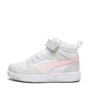 Puma Rebound v6 Mid V6 Mid sneakers wit/grijs/roze Jongens/Meisjes Imi...