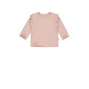 LEVV baby basic longsleeve LNINANOS met stippen en ruches zachtroze/wi...