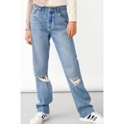 LMTD high waist loose fit jeans NLFBIZZA light denim Blauw Effen - 158
