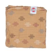 Lodger baby wiegdeken Dreamer Muslin Knot Xandu 120x120cm okergeel Bab...