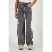 Vingino loose fit jeans Cato Star met sterren grey vintage Grijs Meisj...