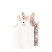NAME IT MINI hemd NMFTANK TOP - set van 2 wit/rozezand Meisjes Stretch...