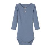 NAME IT BABY romper NBMKAB blauw Jongens Katoen Ronde hals Effen - 50