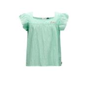 Retour Jeans top Isla met ruches mintgroen Meisjes Katoen Vierkante ha...