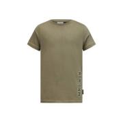 Retour Jeans T-shirt Italo met backprint licht armygroen Jongens Katoe...