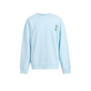 Shoeby sweater met backprint lichtblauw Backprint - 146/152