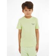 Calvin Klein T-shirt met logo mint Groen Jongens Katoen Ronde hals Log...