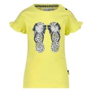 Dirkje T-shirt met printopdruk geel Meisjes Katoen Ronde hals Printopd...