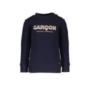 Le Chic Garcon sweater ONNO met tekst blue navy Blauw Tekst - 68
