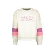 Raizzed sweater Fie met tekst wit/paars/roze Tekst - 164